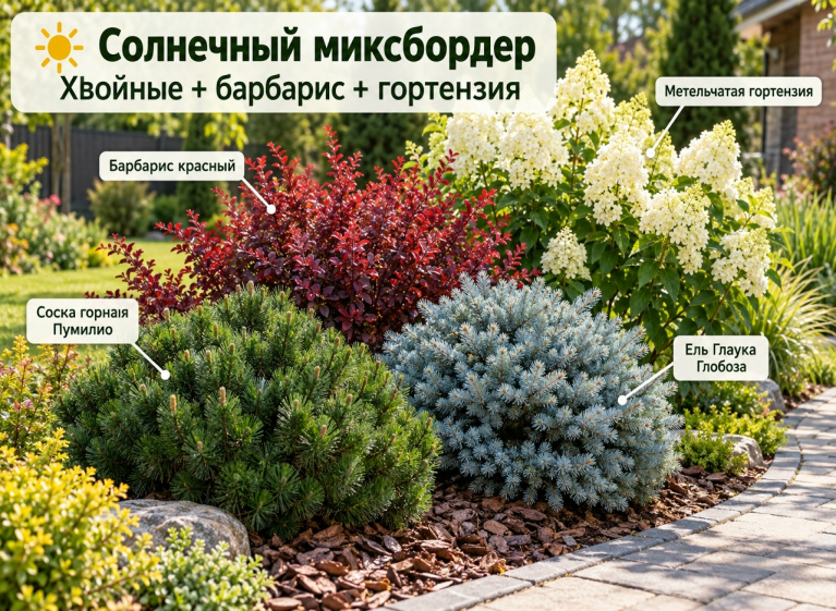 Барбарис с хвойными в ландшафтном дизайне: лучшие сочетания и посадка